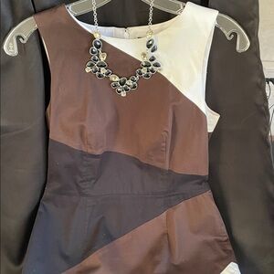 White House Black Market Sheath Midi Dress, Sz 6 with WHBM Statement Necklace